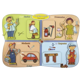 بازی آموزشی دهکده مدل پازل چوبی آشنایی با مشاغل کد 3 - front