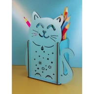جامدادی رومیزی گربه چوبی - تصویر 2