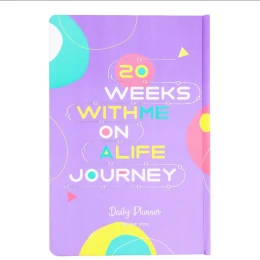 دفتر برنامه ریزی پیل ۲۰ هفته ای مدل 20 weeks with me on a life journey بنفش پاستلی - front