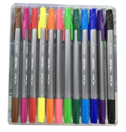 روان‌نویس 12 رنگ دوسر مدل Brush Marker Fine Liner - تصویر 1