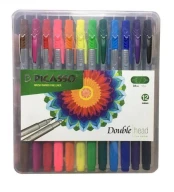 روان‌نویس 12 رنگ دوسر مدل Brush Marker Fine Liner - تصویر 2