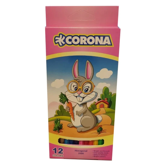 مداد رنگی 12 رنگ جعبه مقوایی