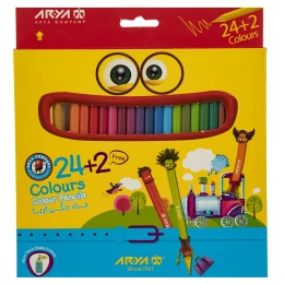 مداد رنگی 2+24 رنگ آریا مدل 3017 - front