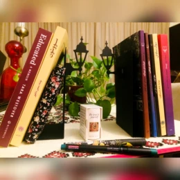 نگهدارنده کتاب نیتا متال طرح چراغ کلاسیک - back