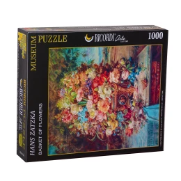 پازل 1000 تکه ریکوردی طرح سبد گل BASKET OF FLOWERS کد 105 - front