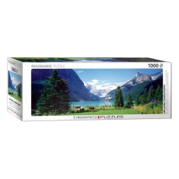 پازل 1000 تکه یوروگرافیکس پازلز طرح درياچه لوييس كانادا Lake Louise Canadian Rockies کد 1456 - front