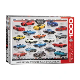 پازل 1000 تکه یوروگرافیکس پازلز مدل تکامل ماشین‌های بزرگ آمریکایی American Muscle Car Evolution كد 0682-6000 - front