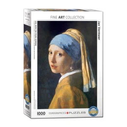 پازل 1000 تکه یوروگرافیکس پازلز مدل دختری با گوشواره مرواريد 6000-5158 Girl with Pearl Earring - front