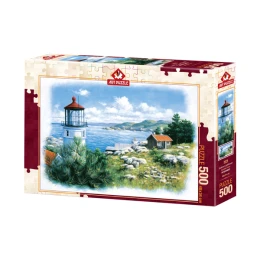 پازل 500 تكه آرت پازل طرح فانوس دریایی Seafront Lighthouse كد 5076 - front